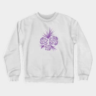 Purple watercolor roses with leaves Crewneck Sweatshirt